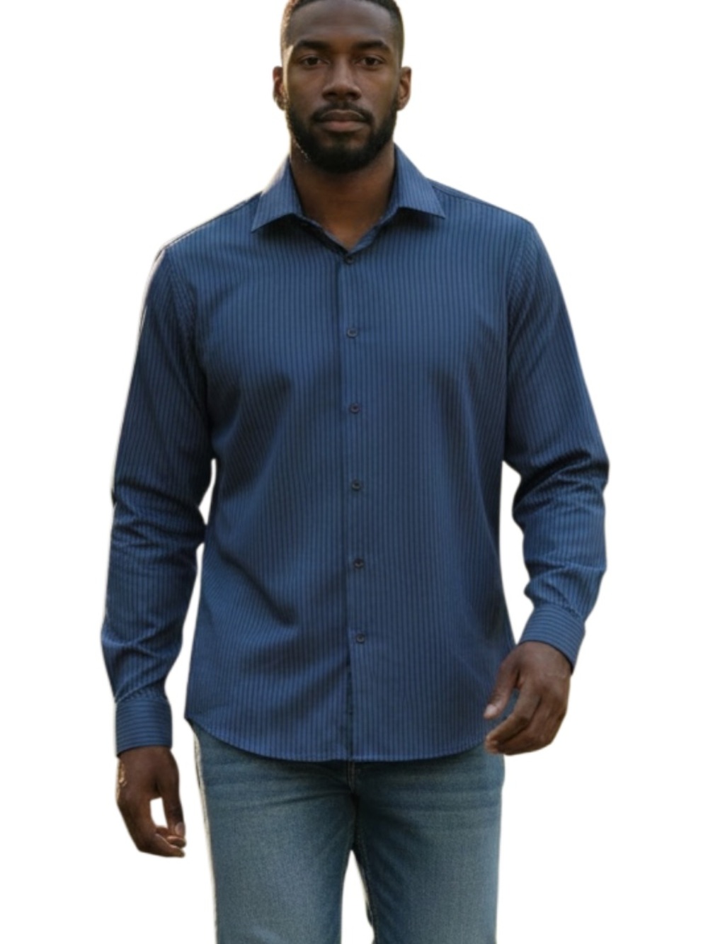 Van Heusen Blue Pinstripe Dress Shirt